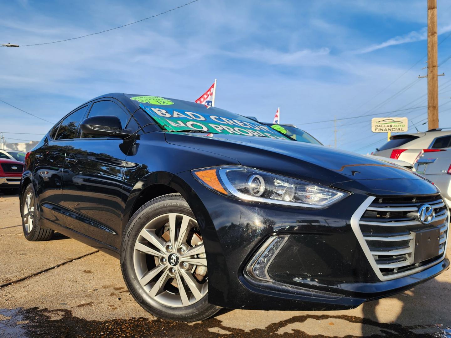 2018 BLACK Hyundai Elantra (5NPD84LF0JH) , AUTO transmission, located at 2660 S.Garland Avenue, Garland, TX, 75041, (469) 298-3118, 32.885551, -96.655602 - Photo#0